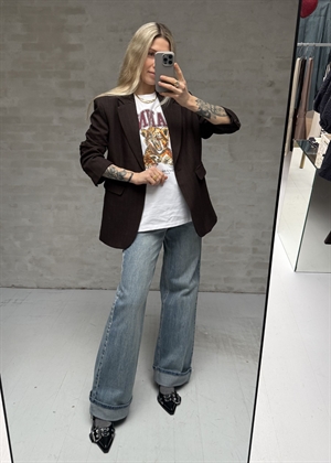 Gaby pinstripe blazer Dark Brown Neo Noir 